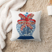 Christmas Blue Ginger Jar クッション (ブランケット)