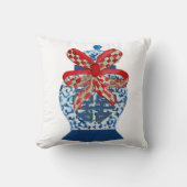 Christmas Blue Ginger Jar クッション (正面)