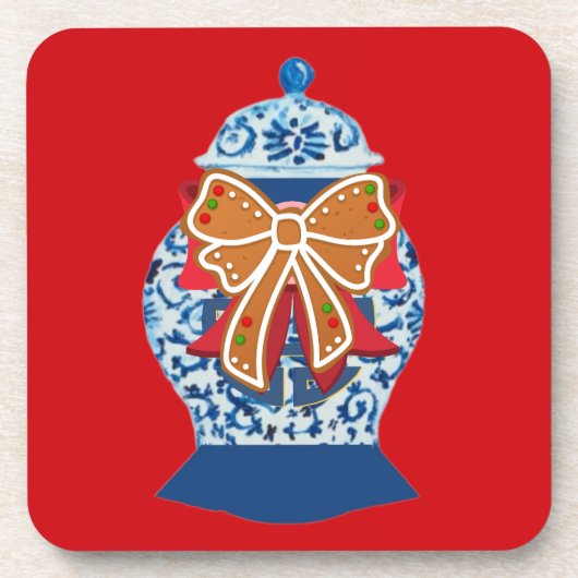 Christmas Blue Ginger Jar     コースター (正面)