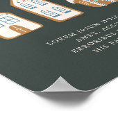 Christmas Blue Gingerbread House Custom Sign ポスター (角)