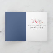 Christmas Blue Jay On a Snowy Pine  カード (内部)