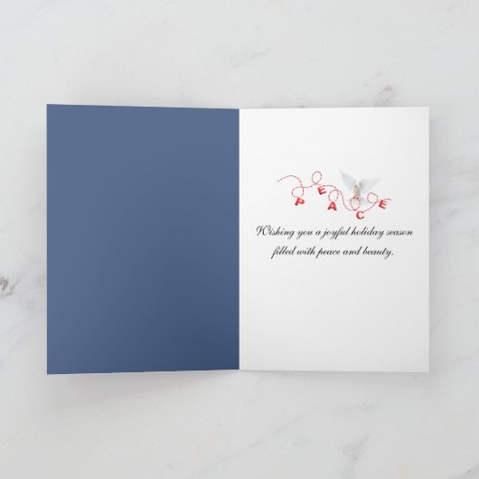 Christmas Blue Jay On a Snowy Pine  カード (内部)