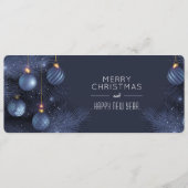 Christmas Blue Ornaments シーズンカード (正面)