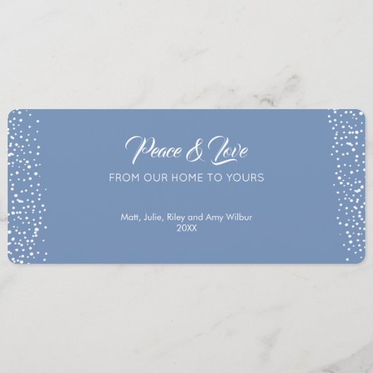 Christmas Blue Ornaments シーズンカード (裏面)