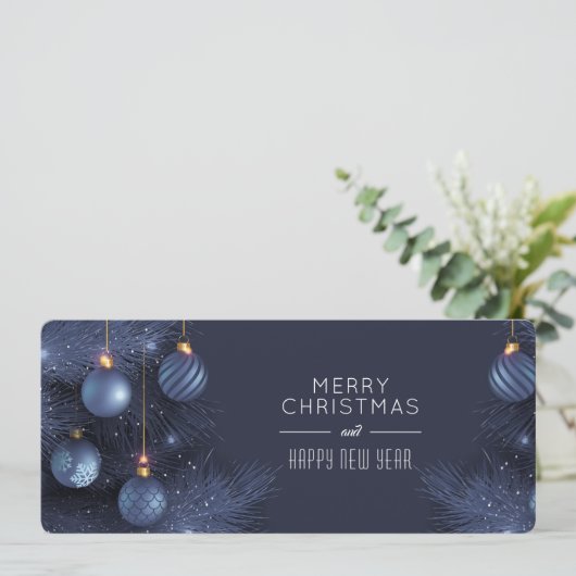 Christmas Blue Ornaments シーズンカード (スタンド正面)