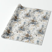 Christmas Blue Pine Cones   ラッピングペーパー (アンロールド)