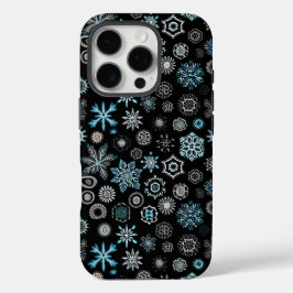Christmas Blue Snowflakes iPhone 16 Proケース