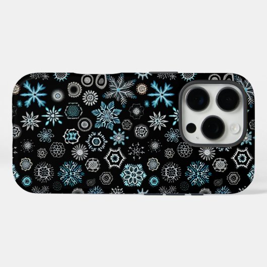 Christmas Blue Snowflakes Case-Mate iPhoneケース (裏面 (横))