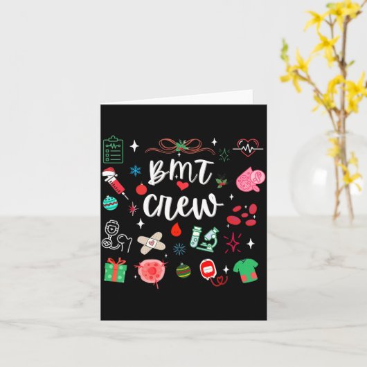 Christmas Bmt Crew Nurse Bone Marrow Transplant Nu カード (黄色い花)
