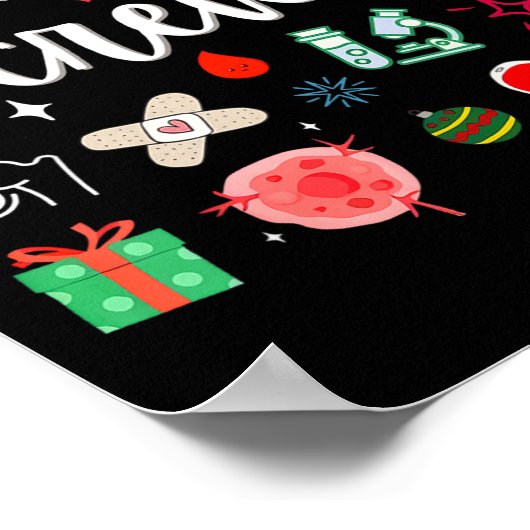 Christmas Bmt Crew Nurse Bone Marrow Transplant Nu ポスター (角)