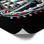 Christmas Boating Sailing Cruise Boat Surrounded B ポスター (角)