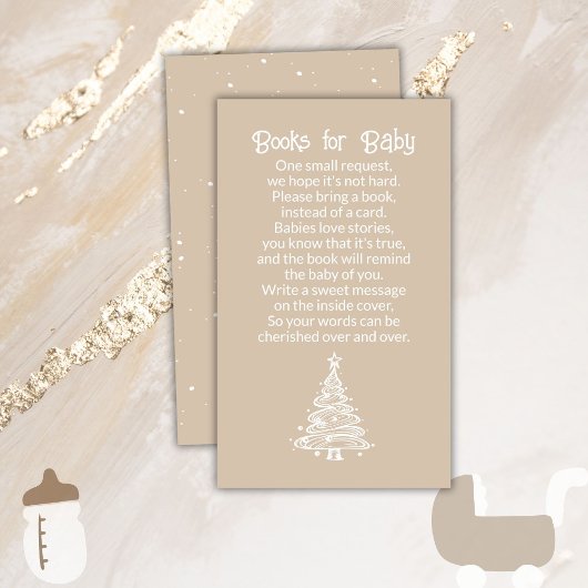 Christmas Boho Beige Gender Neutral Books for Baby エンクロージャーカード