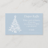 Christmas Boho Blue Baby Boy Shower Diaper Raffle エンクロージャーカード (正面)