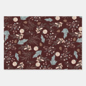 Christmas Boho Winter Greenery ラッピングペーパーシート (正面)