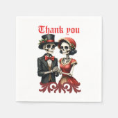 Christmas Bone Romance, A festive skeleton couple. スタンダードカクテルナプキン (正面)