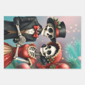 Christmas Bone Romance, A festive skeleton couple. ラッピングペーパーシート (正面2)