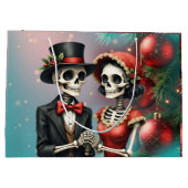 Christmas Bone Romance, A festive skeleton couple. ラージペーパーバッグ (裏面)