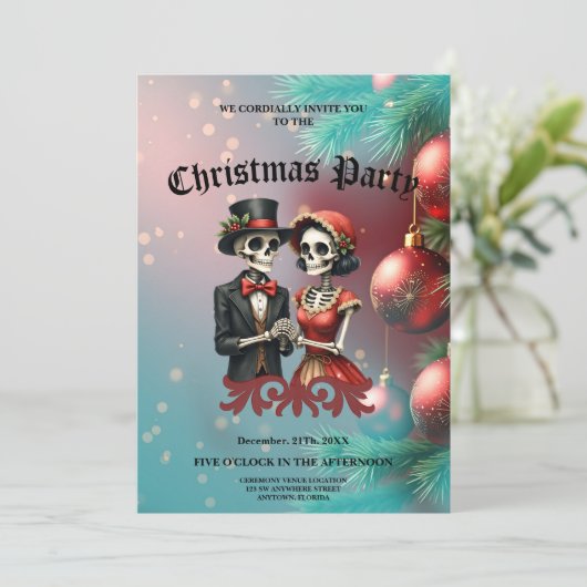 Christmas Bone Romance, A festive skeleton couple. 招待状 (スタンド正面)