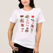 Christmas Book Lover T-Shirt Tri-Blend Shirt トライブレンドＴシャツ (正面)