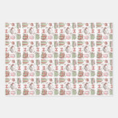 Christmas books for bookworms holiday design ラッピングペーパーシート (正面3)