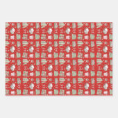 Christmas books for bookworms holiday design ラッピングペーパーシート (正面2)