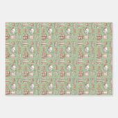 Christmas books for bookworms holiday design ラッピングペーパーシート (正面)