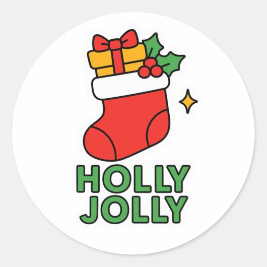 Christmas boot ラウンドシール (正面)