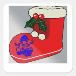 Christmas Boot Design - Sticker スクエアシール