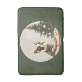 Christmas Boston Terrier Dog バスマット (正面縦)