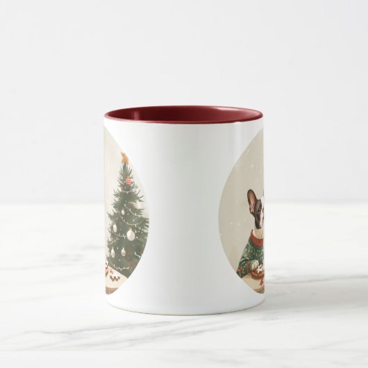 Christmas Boston Terrier Dog マグカップ (中央)