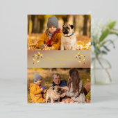 Christmas Botanical Holly Branches Themed Photo 箔シーズンカード (立ち正面)