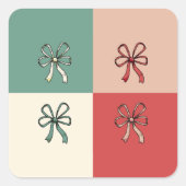 christmas bow conquette スクエアシール (正面)