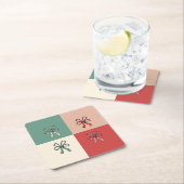 christmas bow conquette スクエアペーパーコースター (インサイチュ)