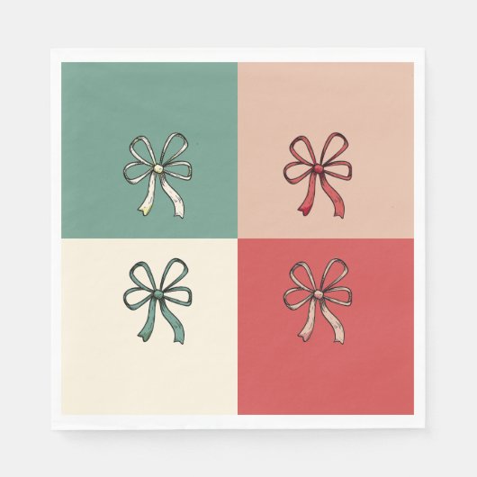 christmas bow conquette スタンダードランチョンナプキン (正面)