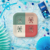 christmas bow conquette ペーパープレート (パーティー)