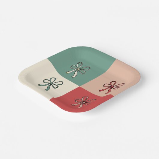 christmas bow conquette ペーパープレート (傾斜あり)