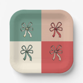 christmas bow conquette ペーパープレート
