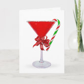 Christmas Bow On Martini Cocktail シーズンカード (正面)
