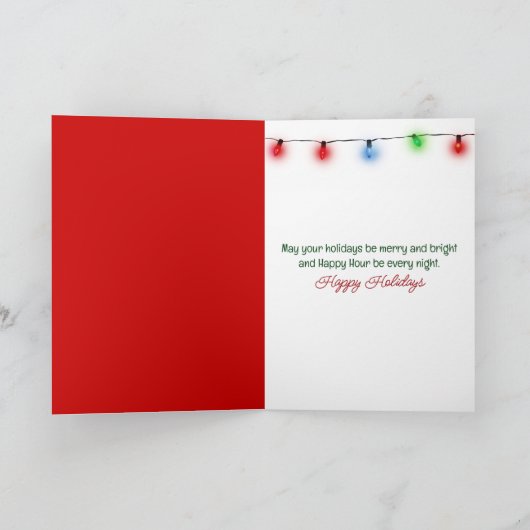 Christmas Bow On Martini Cocktail シーズンカード (内部)