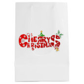 Christmas Bow On Martini Cocktail ミディアムペーパーバッグ (裏面)