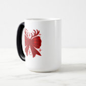 Christmas Bow Plaid Pattern Red モーフィングマグカップ (正面左)