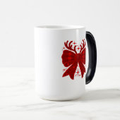 Christmas Bow Plaid Pattern Red モーフィングマグカップ (正面右)