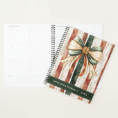 Christmas Bow Rustic Stripes Personalized プランナー手帳 (ディスプレー)