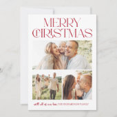 Christmas Bow Three Photo シーズンカード (正面)