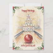 Christmas Bowling Holiday Greeting Cards シーズンカード (正面)