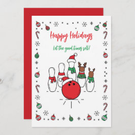 Christmas Bowling Holiday Greeting Cards シーズンカード