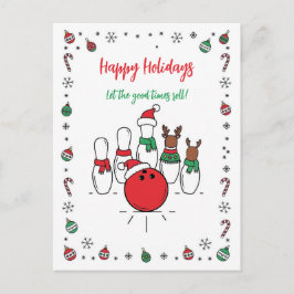 Christmas Bowling Holiday Greeting Cards シーズンポストカード