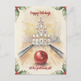 Christmas Bowling Holiday Greeting Cards シーズンポストカード