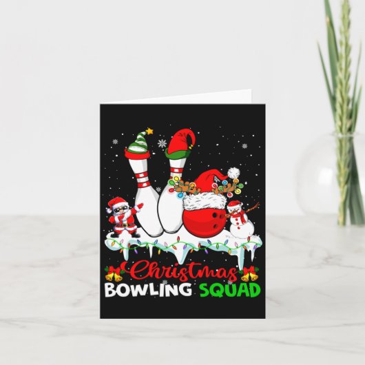 Christmas Bowling Squad Dabbing Santa Elf Bowling  カード (正面)