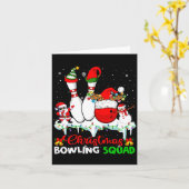 Christmas Bowling Squad Dabbing Santa Elf Bowling  カード (黄色い花)